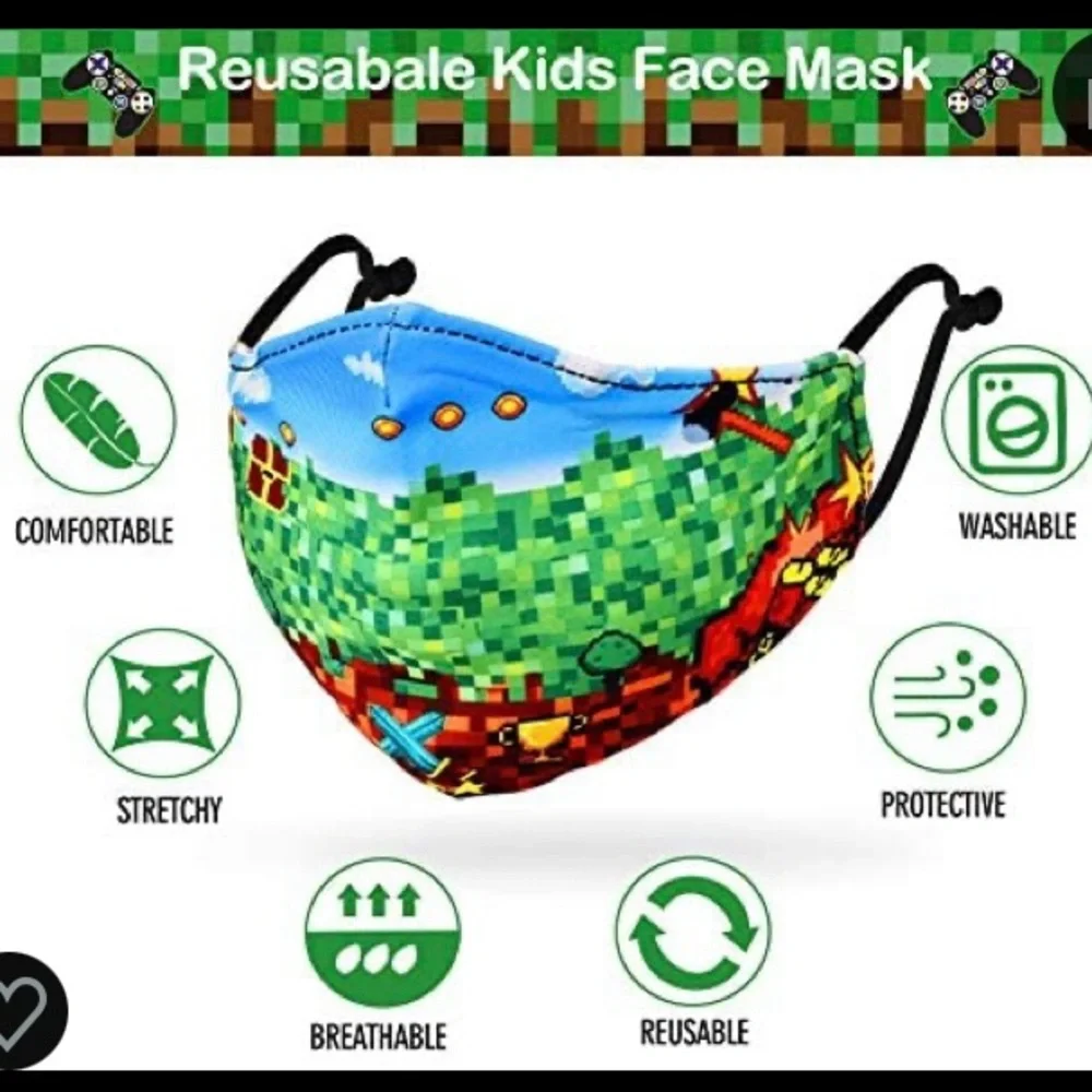 NWT Kids 6pcs Gamer Reusable Washable Breathable children mama set